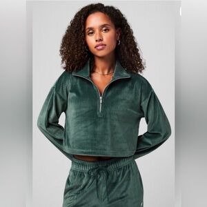 Fabletics Plush Rib Half Zip Sweatshirt NWT